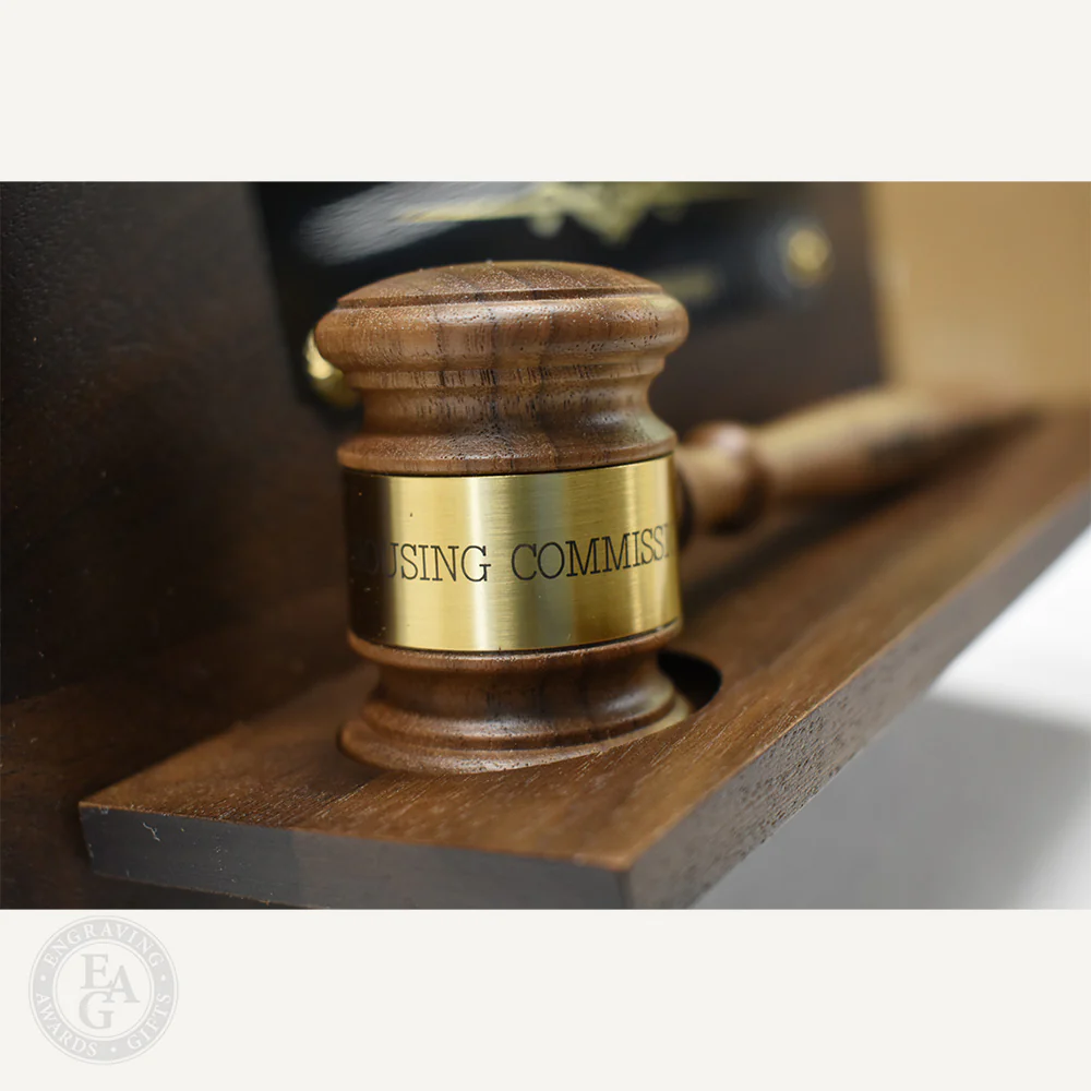10" x 8" Genuine Walnut 8" Gavel Pedestal Plaque - Image 5