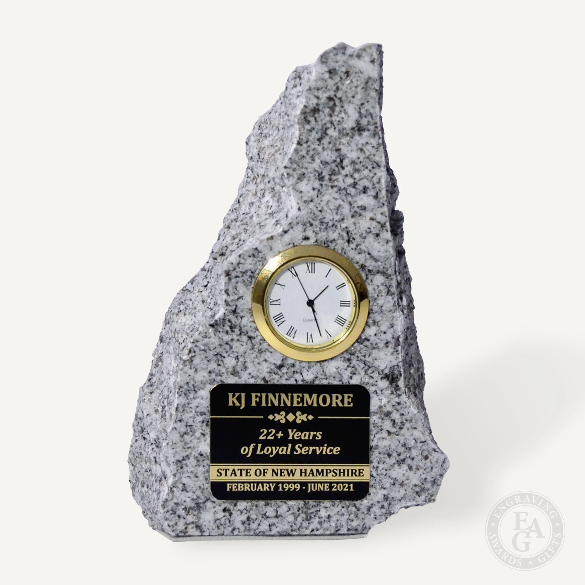 6" New Hampshire Granite Clock Award - Image 11