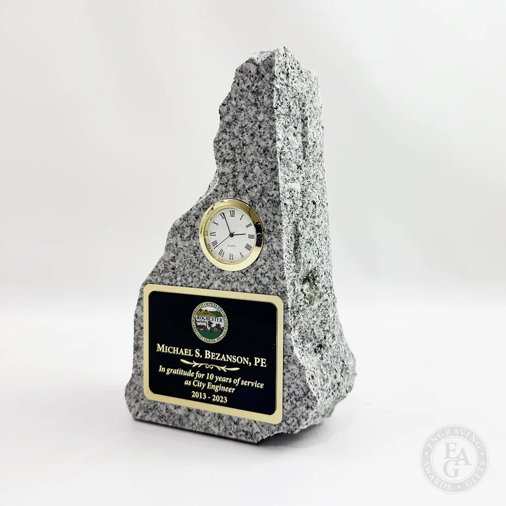 6" New Hampshire Granite Clock Award - Image 12