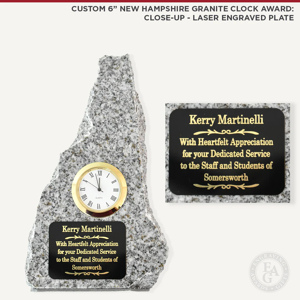 6" New Hampshire Granite Clock Award - Image 5