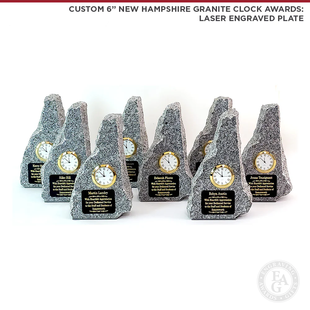 6" New Hampshire Granite Clock Award - Image 6