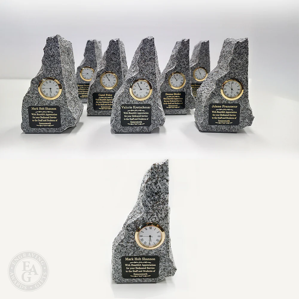 6" New Hampshire Granite Clock Award - Image 7
