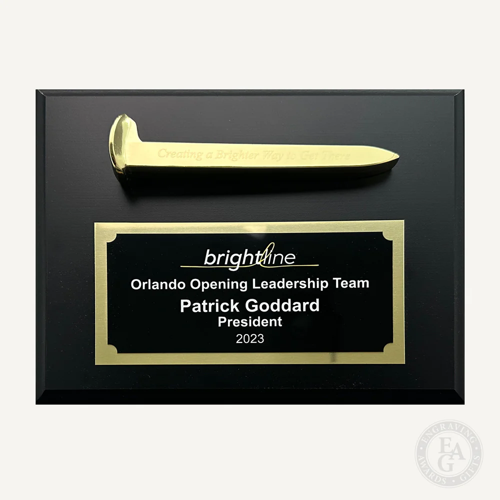 Gold Plated Ceremonial Railroad Spikes Plaques - Image 16