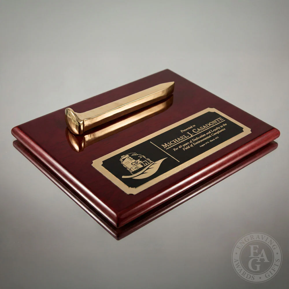 Gold Plated Ceremonial Railroad Spikes Plaques - Image 17