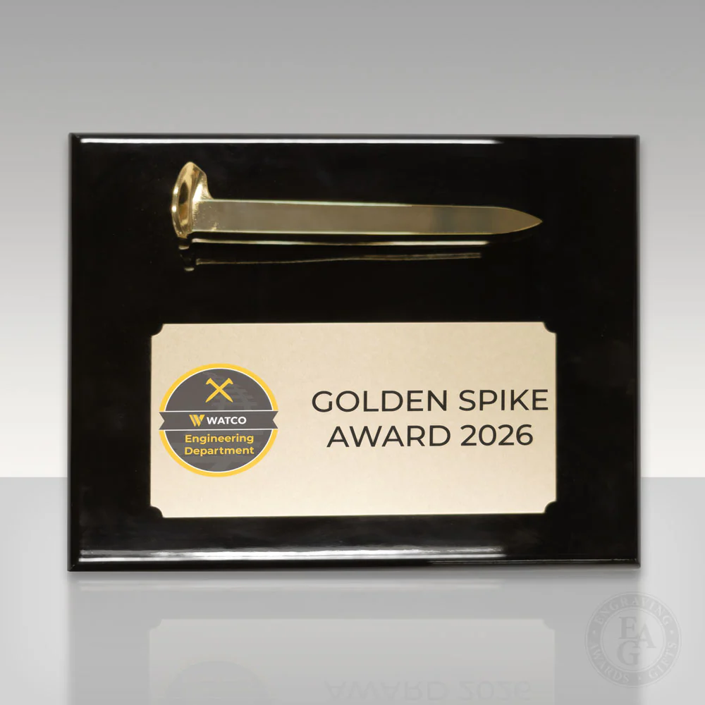 Gold Plated Ceremonial Railroad Spikes Plaques - Image 19