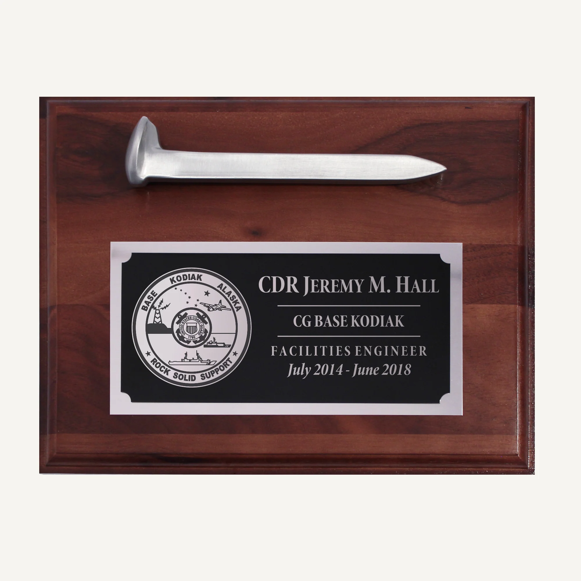 Satin Silver Ceremonial Railroad Spikes Plaques - Image 5
