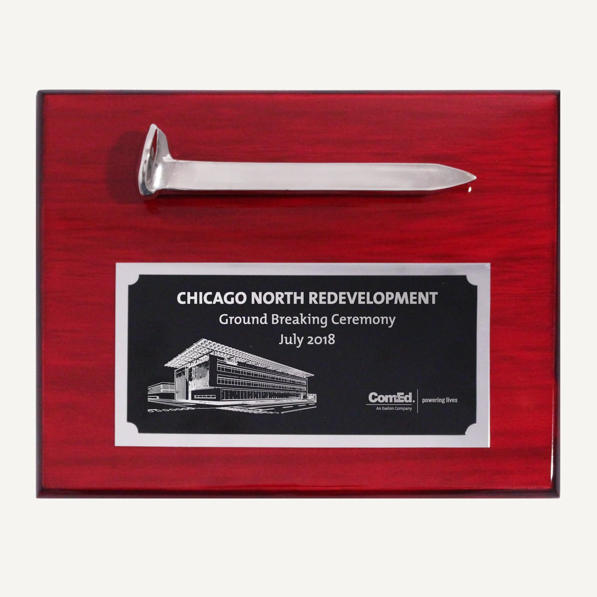 Silver Plated Ceremonial Railroad Spikes Plaques - Image 5