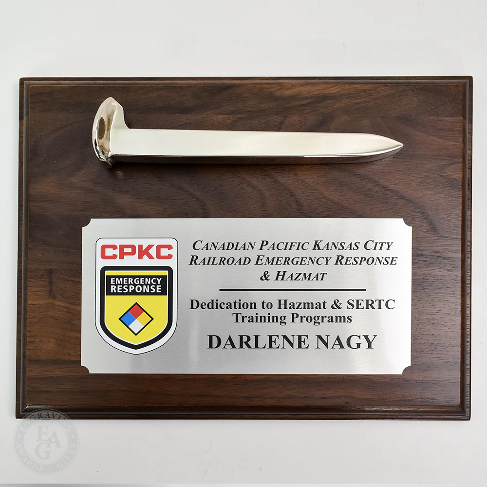 Silver Plated Ceremonial Railroad Spikes Plaques - Image 9