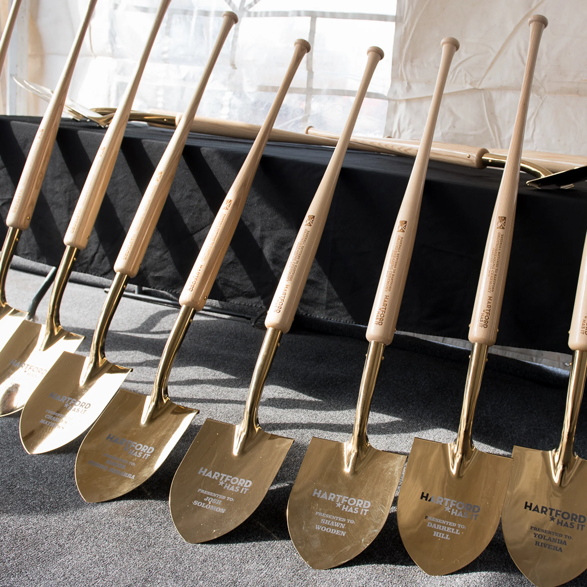 Specialty Gold Plated Ceremonial Groundbreaking Shovel - Baseball Bat Handle - Image 13