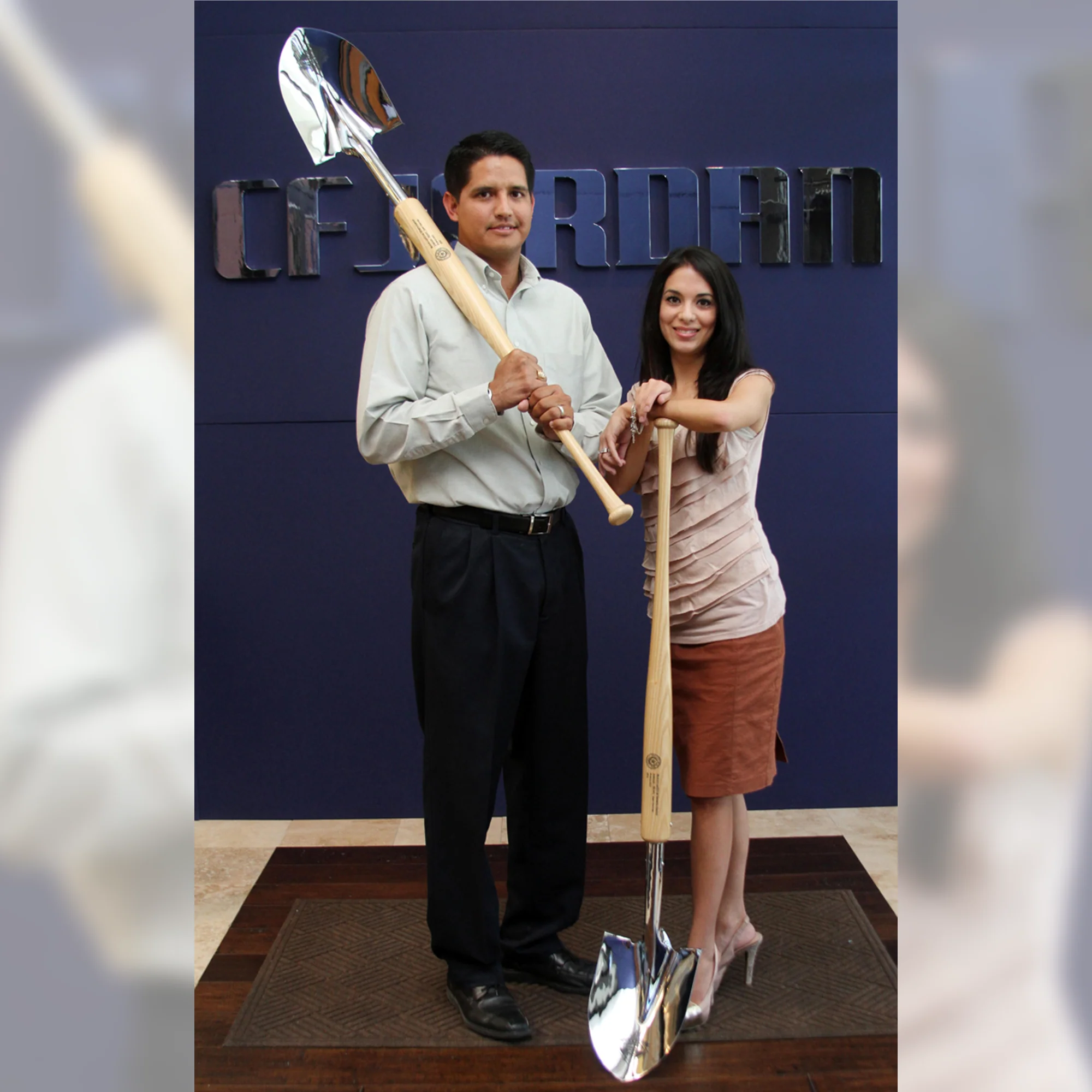 Traditional Chrome Plated Ceremonial Groundbreaking Shovel - Baseball Bat Handle - Image 16