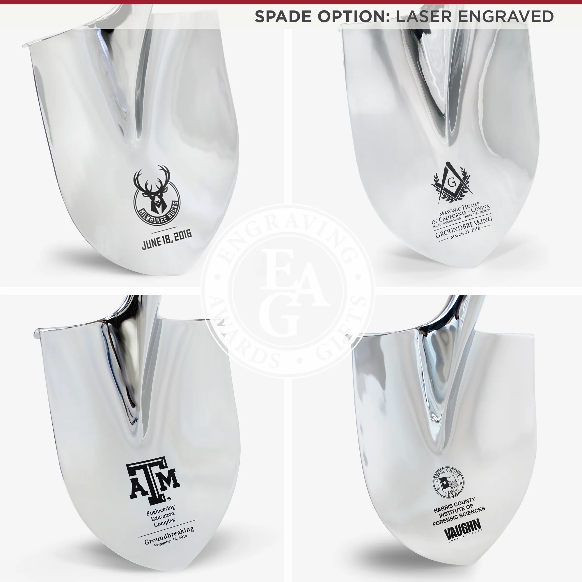 Traditional Chrome Plated Ceremonial Groundbreaking Shovel - Baseball Bat Handle - Image 3