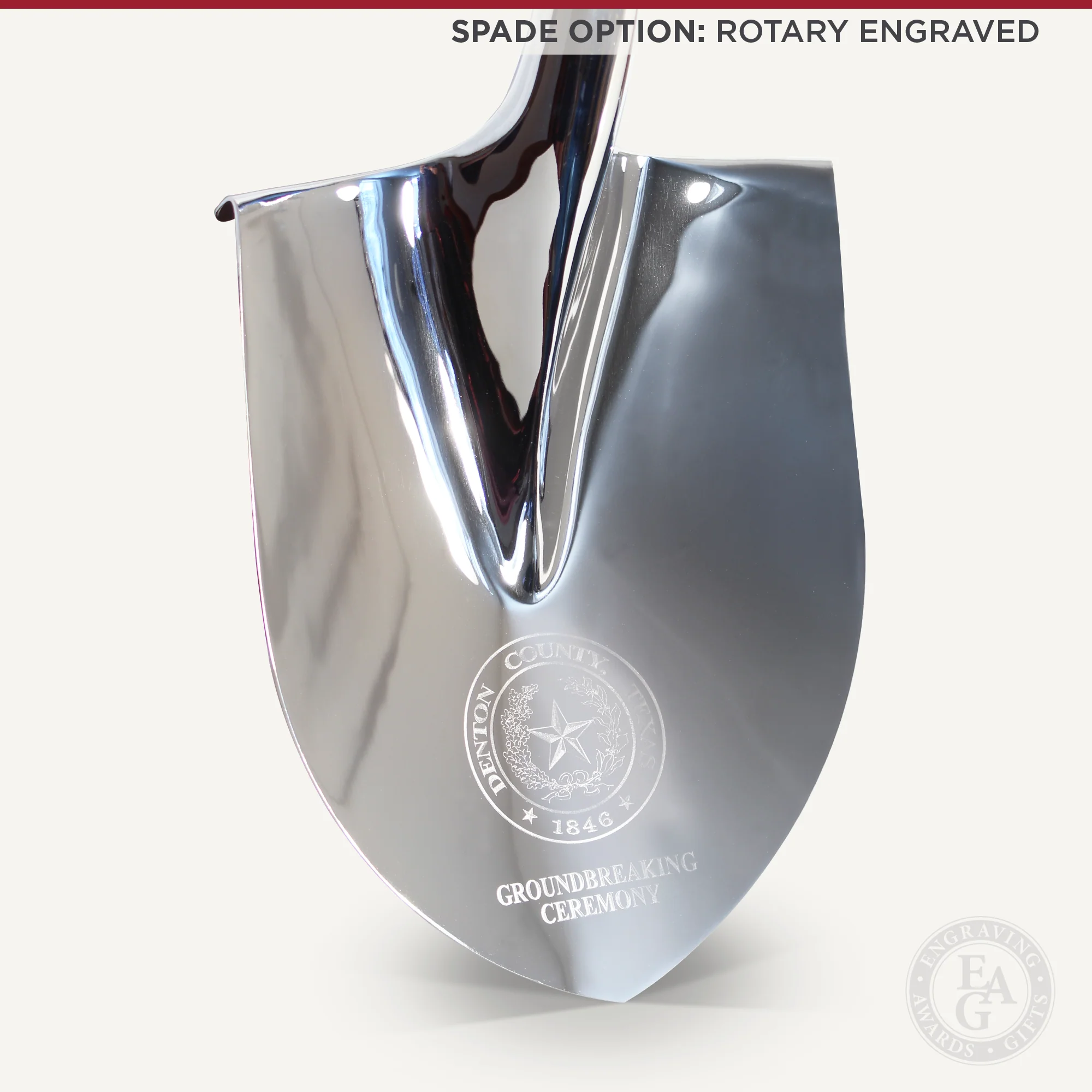 Traditional Chrome Plated Ceremonial Groundbreaking Shovel - Baseball Bat Handle - Image 4