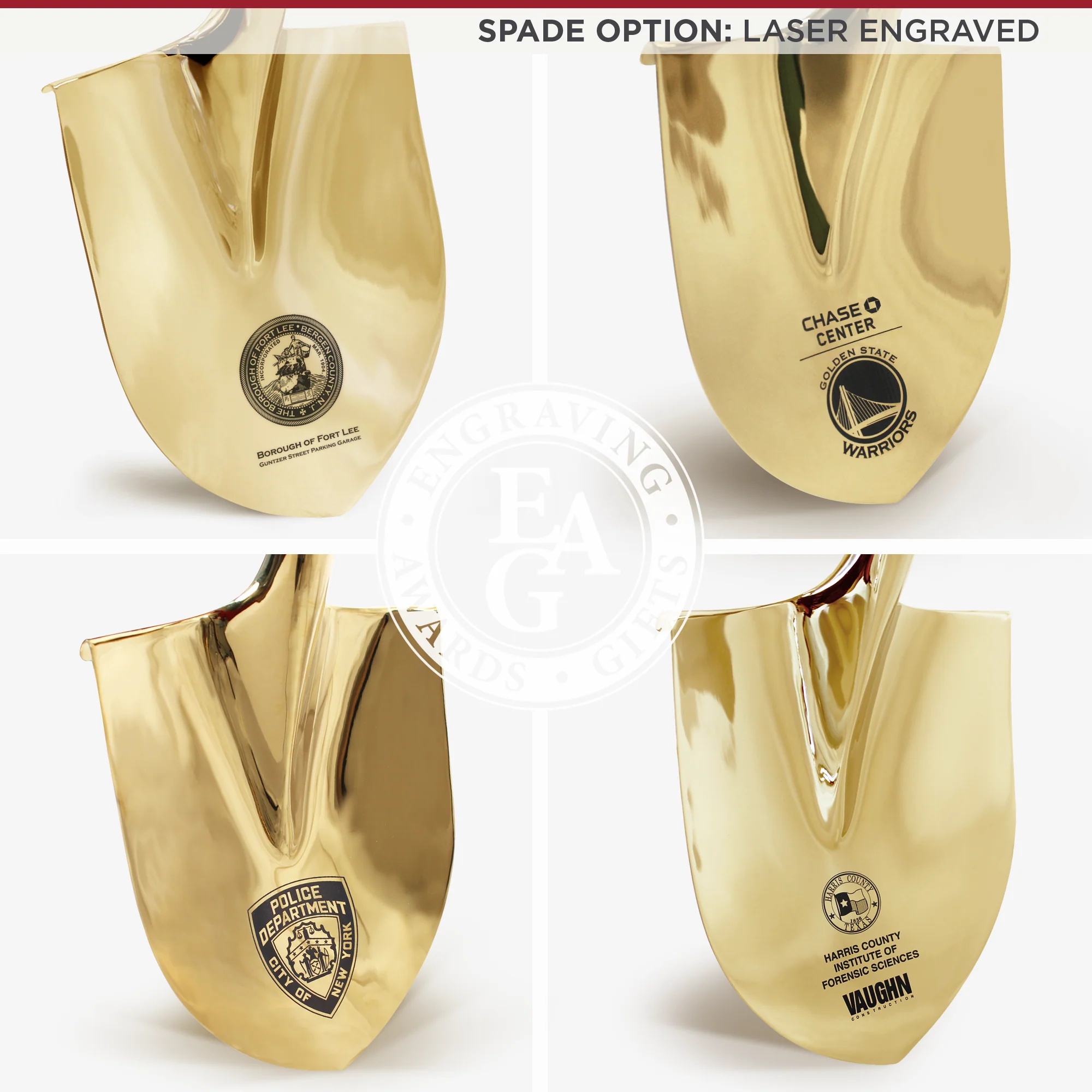 Traditional Gold Plated Ceremonial Groundbreaking Shovel - Baseball Bat Handle - Image 3